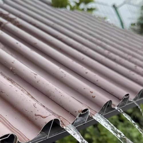 Corrugated Metal Roofing Sheets for Carport, Fast Drainage Design, Customizable Replacement Panels and Ridge Cap, All-Weather Waterproof Outdoor Roof Tiles