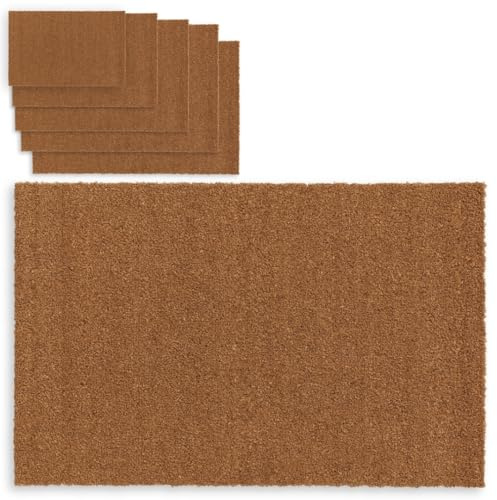 Coir Matting Entrance Mats | Heavy Duty Anti-Slip Rubber Backing | Indoor or Outdoor Home Door Mats | Cut To Any Size (Coir Matting, 75cm x 100cm)
