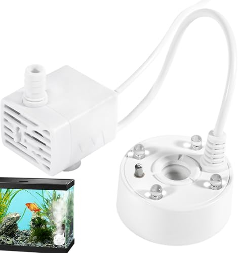 Ultraljud vattenspridare – dimgenerator för dammar, nebulisator med LED-lampor, akvarium luftfuktare, dekorativa tillbehör, trädgårdsdamm diffuser ornament