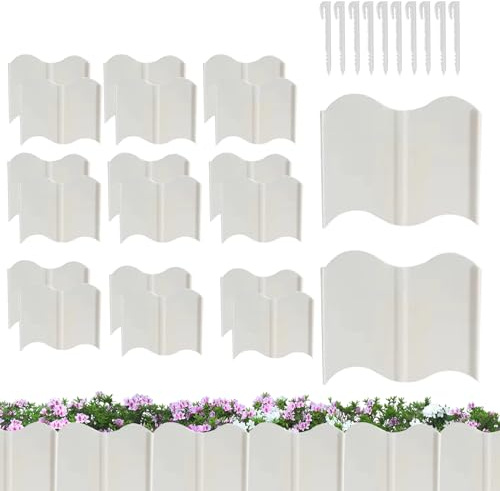 Borde para Parterres de Flores | Juego de 20 Paneles Decorativos de Valla para Jardín,Barra Divisoria Extraíble Flexible Decorativa para Césped Parterre Acceso Patio