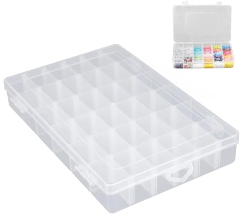 YOYEAH 2X Scatola Organizer 36 Scomparti, Smistamento Piccoli Oggetti (Perline, Gioielli, Viti), Scomparti Variabili, Ideale per Soggiorno, Studio, Creazione