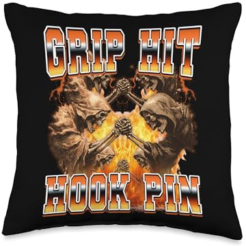 Arm Wrestling Arm Wrestler 90s Bootleg Grip Hit Hook Pin Throw Pillow