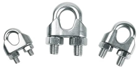 Abrazaderas De Cuerda De Cable Abrazadera Tipo U,Clip For Cuerda De Alambre, Pernos For Cable, Abrazaderas Hardware Aparejo(2pcs M5)