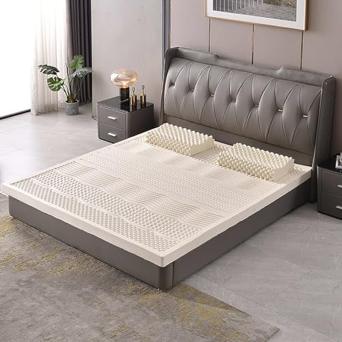Materasso in Lattice Naturale, Materasso in Lattice Naturale al 100% - Morbido Medio, Design Ortopedico a 7 Zone, Fodera Rimovibile, Spessore 5 cm, Perfetto per Comfort e Supporto, Dimension