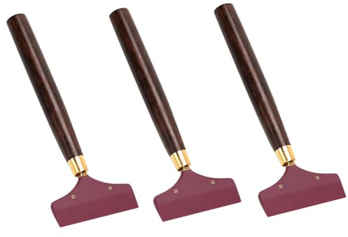 3-Pack Silicone Glue Brush, Glue Spatula, Glue Spreader Ebony Wood Long Handle Applicator for PVA, Tile Adhesive, Art DIY, Model Making, and Wood Projects, Reusable Silicone Brush Head