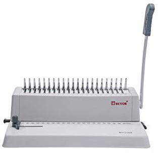 21 Hole Metal Binding Machine Comb Binding Manual Punch and Bind Operation Capacity:250 Sheets by BUYOR