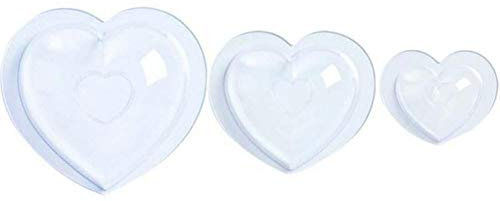 Byfri 3pcs Valentine Day Coeur Chocolat Moule Moule Chocolat Polycarbonate PC Plastique Maker Bonbons Moule ustensiles de Cuisson gâteau Moule décoration