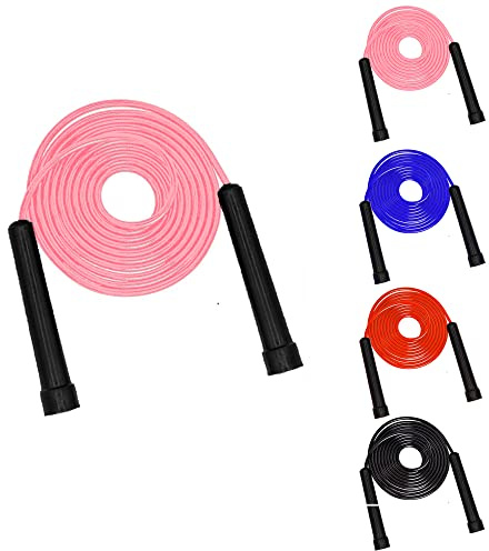 Skipping Rope Adult Fitness Jump Rope Gym Workouts & outdoor Training for Fat Burning Boxing, MMA & Interval Exercises Speed Fitness Weighted Skipping Ropes for Women & Men (Pink)