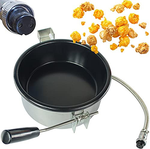 Macchina Popcorn Aria Calda Accessori, Pentola per Pop Corn da 230g, Parti Elettriche per Popcorn a Manovella, Padella Antiscottatura Antiaderente Universale, per Mais, Merenda(2 holes-15mm)
