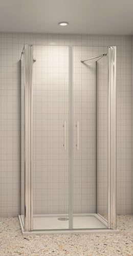 Acezanble Duschkabine 80x90x90cm U-FORM Duschabtrennung U-Kabine Dusche Duschtür Doppel Nano Glas