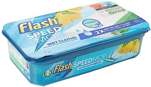 24 Pack Flash Speed mop Replacement Hygiene Mop Refill Wet Cloths Refills Lemon