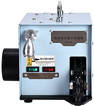 Máquina crimpadora de terminales eléctricos 0.05-6 mm2 Alicates crimpadores de terminales de Cable con Pedal y luz, Juego de Troqueles Intercambiables, crimpadora eléctrica de terminales de prensado