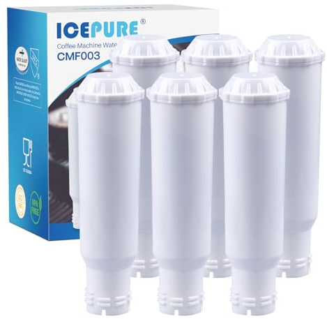 ICEPURE Vattenfilter för kaffemaskin, kompatibel med Krups F088 Pro Aqua, passar många modeller från AEG, Bosch, Siemens, Nivona, 6 stycken (Varning: inte lämplig för Jura White)
