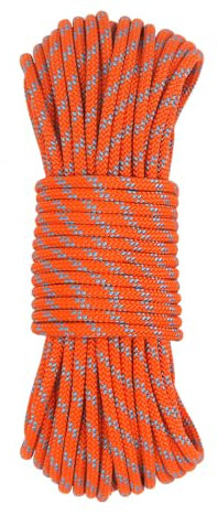 NewDoar Outdoor-Seil 6 mm Zubehörseil 6M/15M/30M/50M Fluchtseil Multifunktionale Kordel zum Magnetfischen, Lastenschleppen, Segelboot-Dockleinen, Camping, Wandern, Schleppen, Schleppen-Orange/6M