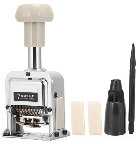 Automatic Number Stamp self Inking Number Stamp Automatic 15×8×6 numbering Machine Office Equipment School Supplies Automatic Transposition 7-numder