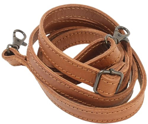 LECONI schmaler Trageriemen Schulterriemen längenverstellbarer Trage-Gurt für Damentaschen und Herrentaschen Leder 1,6 x 150cm LEC-R8