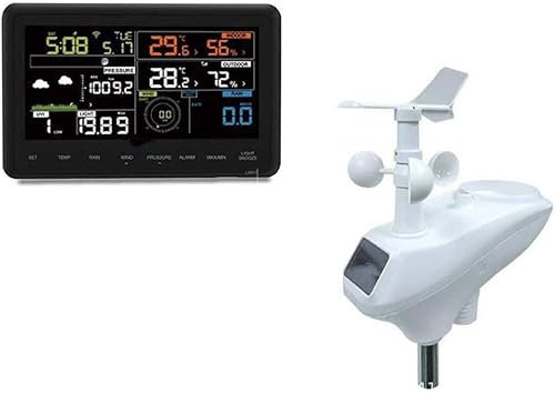 GeRRiT Station météo sans Fil, capteur Professionnel, Haute précision, Durable, écran Tactile Couleur, Center météo