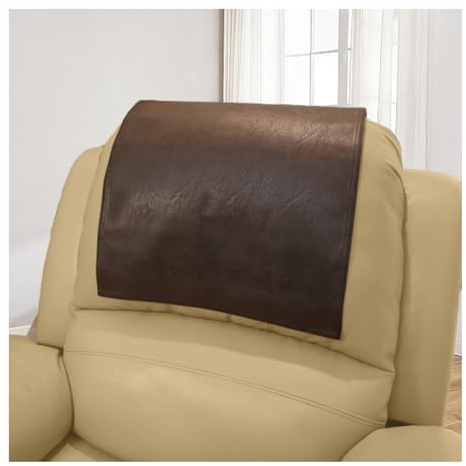 HonunGron Sesselschoner Sesselauflage Relax, Kopfstützenschutz für Rückenlehnen, Kunstleder-Kopfschutz, für Sofa Lehnenschutz Zweiseitig Verwendbar Sofa überzug Relaxsessel (Kaffee)