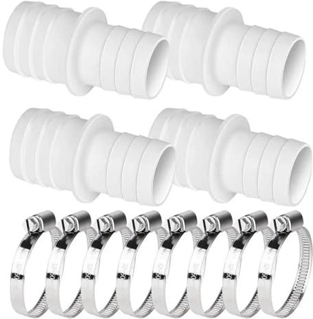 YLZCAM Pool-Schlauchverbinder-Set mit 32–38 mm Schlauchklemmen for Spas, Whirlpools, Schwimmbadpumpen, Schlauchadapter, Verbindungsschlauchtülle (Color : 4pcs)