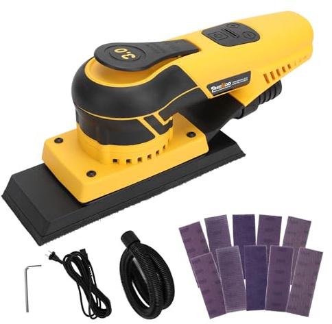 PHENDO 350W 3A Electric Sheet Random Orbital Sander with Pluggable Wire,Central Vacuum, Sanders for Woodworking, Primary Wood and Panel Processing,3MM