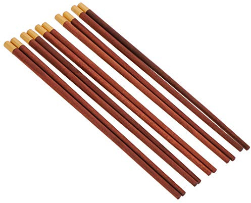 aqxreight Palillos de Estilo Chino de Madera de la Mejor Calidad con Carácter de la Suerte para la Familia Juego de Palillos Chinos Tradicionales Seguro y (Caja de de cinco pares de