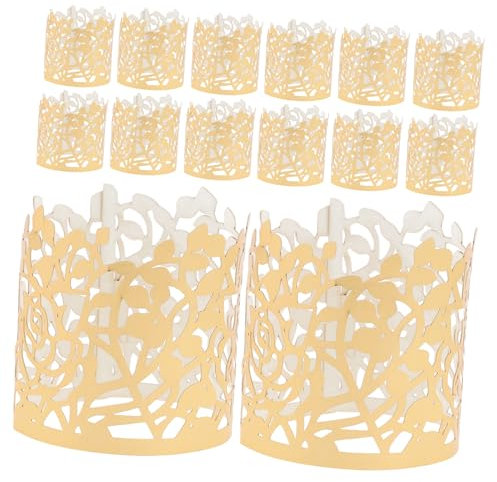 Cabilock 50stücke Serviettenringe Dekorative Napkin Holders Rosendesign Für Tischdekoration Bei Festen Restaurants Und Veranstaltungen Spiegelfinish Papier