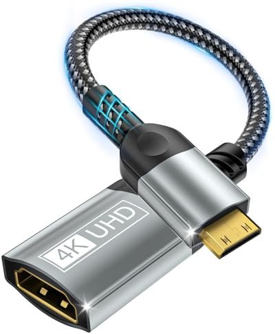 Nersligek Adattatore Mini HDMI a HDMI Femmina, 4K@60Hz 1440P@144Hz, UHD HDR ARC HDCP, Compatibile con Raspberry Pi Zero, TV, Monitor