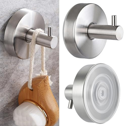 HZHSSG Crochet Ventouse Pour Douche, Salle De Bain, Cuisine, Porte En Verre, Miroir, Carrelage – Crochet Ventouse Salle De Bain Pour Loofah, Serviettes, Manteaux, Peignoirs Jusqu'à 5 Kg (Lot De 2)