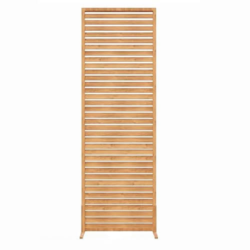 Paravent Raumteiler, Wand Trennwand Holz Lamellen Säulen, Sichtschutzwand Holz Natur Baum, Sichtschutz für Büros, Balkon,Schlafzimmer,Außengarten(Wood,180cm/71in)