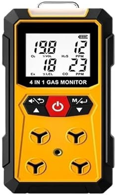 Monitor della qualità dell'aria, Rilevatore di gas 4 in 1, misuratore di ossino, O2, monossido di carbonio, CO, H2S, analizzatore di gas combustibili, rilevatore di perdite, monitor a qualità 'aria pe