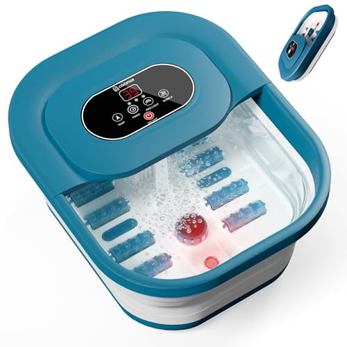 COMFIER Bain de pieds avec fonction de massage, appareil de massage électrique avec minuterie, bain de pieds avec réglage de la température, appareil de massage des pieds avec eau bouillonnante