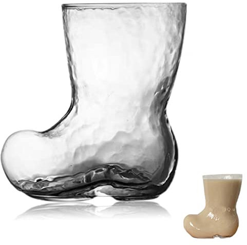 VINTORKY Boot Cup Transparent Wine Glass for Parties Home Use Unique Boot Design for Beer Workmanship for Distinctive Presentation