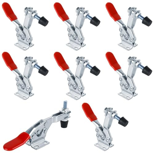 Acrux7 8 Pack Toggle Clamps, 500 lbs Holding Capacity, 225D Quick Release Hold Down Clamps, Horizontal Adjustable Toggle Clamp for Woodworking, Smoker, Cabinets, Doors, Tool Boxes