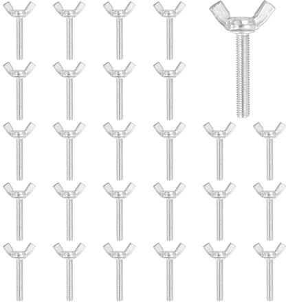 sourcing map Lot de 40 boulons papillon M5 x 30 mm en acier carbone plaqué zinc pour maison, machine, équipement électronique