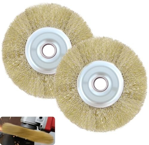 2Pcs for RAC814 Wire Brush Replacement for Ryobi Patio Cleaner Wire Brushwith Arbor Hole for Rust Removal Polishing Deburring Joint for RY18PCA-0 OPC1800 OPC1815 EFB 400/401 and More (115mm*16mm*10mm)