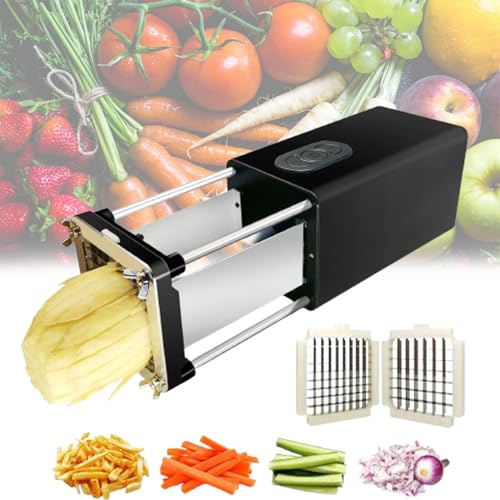 MAIMAILE Tagliapasta Elettrico, Tagliapatate Automatico, con 1/2 Pollice e 3/8 Pollice, Taglio Rapido ed ergonomico, Facile da Pulire e Mantenere, Adatto per Patate Carote Cetrioli