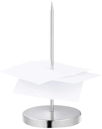 Porta Recibos Con Pincho - Porta Cuentas Acero Inoxidable | Organizador De Facturas Y Tickets Con Base Antideslizante Para Restaurantes, Cafeterías, Oficinas, Cocinas Y Cajas Registradoras