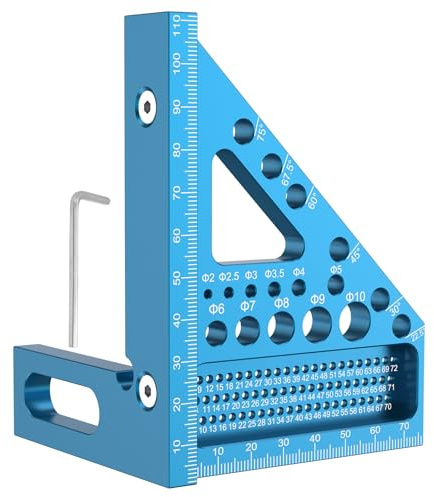 3D-Gehrungswinkel Multifunktional 22,5-90° Multifunktionaler Winkelmesser Aluminiumlegierung Hochpräzises Holzbearbeitungslineal für Holzbearbeitung Heimwerken Handwerk