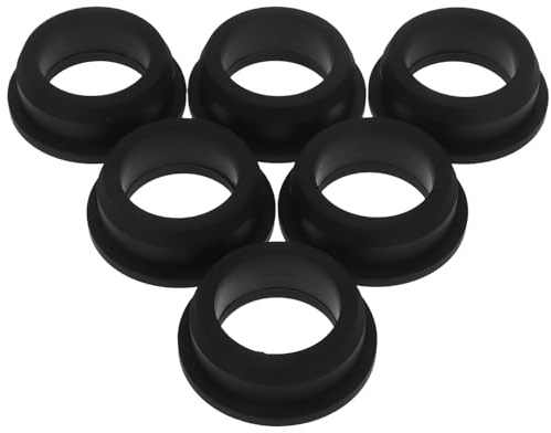 GLEAVI Kit de 6 Passe-Câbles Ronds en Silicone Noir Protection Haute Température Diamètre 28 MM Souple et Flexible Organiseurs de Câbles pour Câblage Électrique et Passe-Fils Muraux