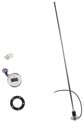 A ABSOPRO Sensor de Nivel de Combustible con Medidor de Combustible para Coche Barco Marino Camión Caravanas Metal Tono Plateado Blanco, 0-190 ohm 1000mm Reemplazo artículo