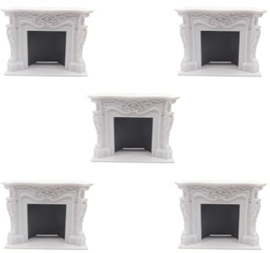 Juego de 5 mini chimeneas de casa de muñecas de 1/12 para decoración de paisaje de micro paisaje