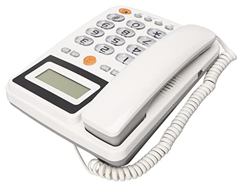 Yechiry Telefono con Tasti Grandi per Anziani Telefono Fisso con Filo a luminosità Regolabile, ID Chiamante, Chiamata in Vivavoce, Design con Protezione Antifulmine, Materiale ABS