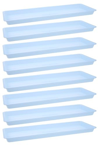 Alasum 8 Pezzi Vassoio Rettangolare in Plastica per Vasi da Fiori da 8 Pezzi, Sottovaso Antigoccia Resistente alle Crepe 45x16,5 Cm, per Piante da Giardino e Interni, Base Raccolta Acqua