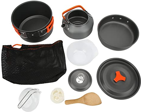 Juego de Cocina para Acampar Juego de Utensilios de Cocina para Acampar Juego de Cocina portátil, liviano y Duradero, Kit de Utensilios de Cocina para Exteriores de 11 Piezas con