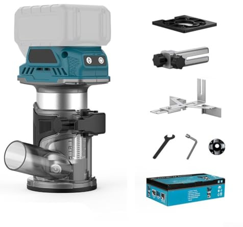 YobiLife Défonceuse sans fil 21 V compatible avec bois léger 6 vitesses variables 10 000-32 000 tr/min