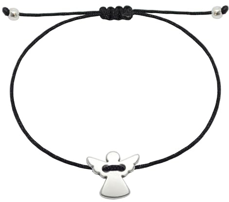 Selfmade Jewelry Schutzengel Armband Silber - Kommunion Geschenk Konfirmation Größenverstellbares Armkettchen für Mädchen Inkl. Geschenkverpackung