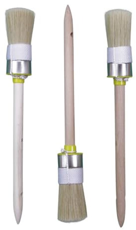 ROTIX-93723, Set di 3 pennelli ad anello, diametro di 30 mm, misura 6, pennello rotondo per verniciatura, setole chiare