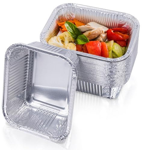 Mamatura Aluschalen klein [Napoleon Gasgrills] 25 Napoleon Alu Tropfschalen, Fettauffangschalen Gasgrill, Gilltassen | Napoleon Grill Zubehör | Travel-Q, Smoker, Rogue | Asietten Alu Grillschalen (25)