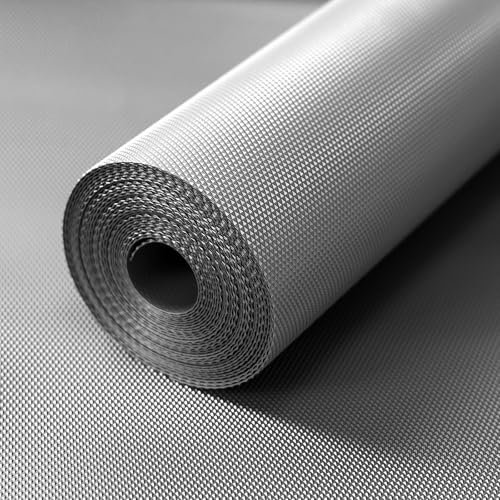 Hersvin Drawer Liners Shelf Mats 60cmx500cm Kitchen Cabinet Shelves Non-Adhesive Protective Lining EVA Plastic Oil-proof Non Slip Cupboard Shelving Protector (Silver Gray Diamond)
