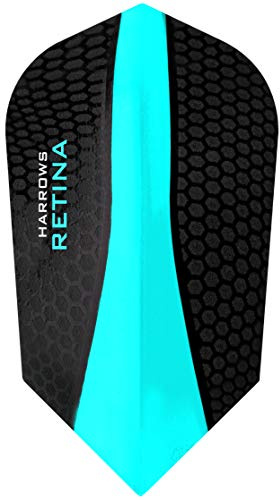Harrows Retina Dart Flights - Aqua - 100 Micron - Slim Shape - 3 Sets (9 Flights)
